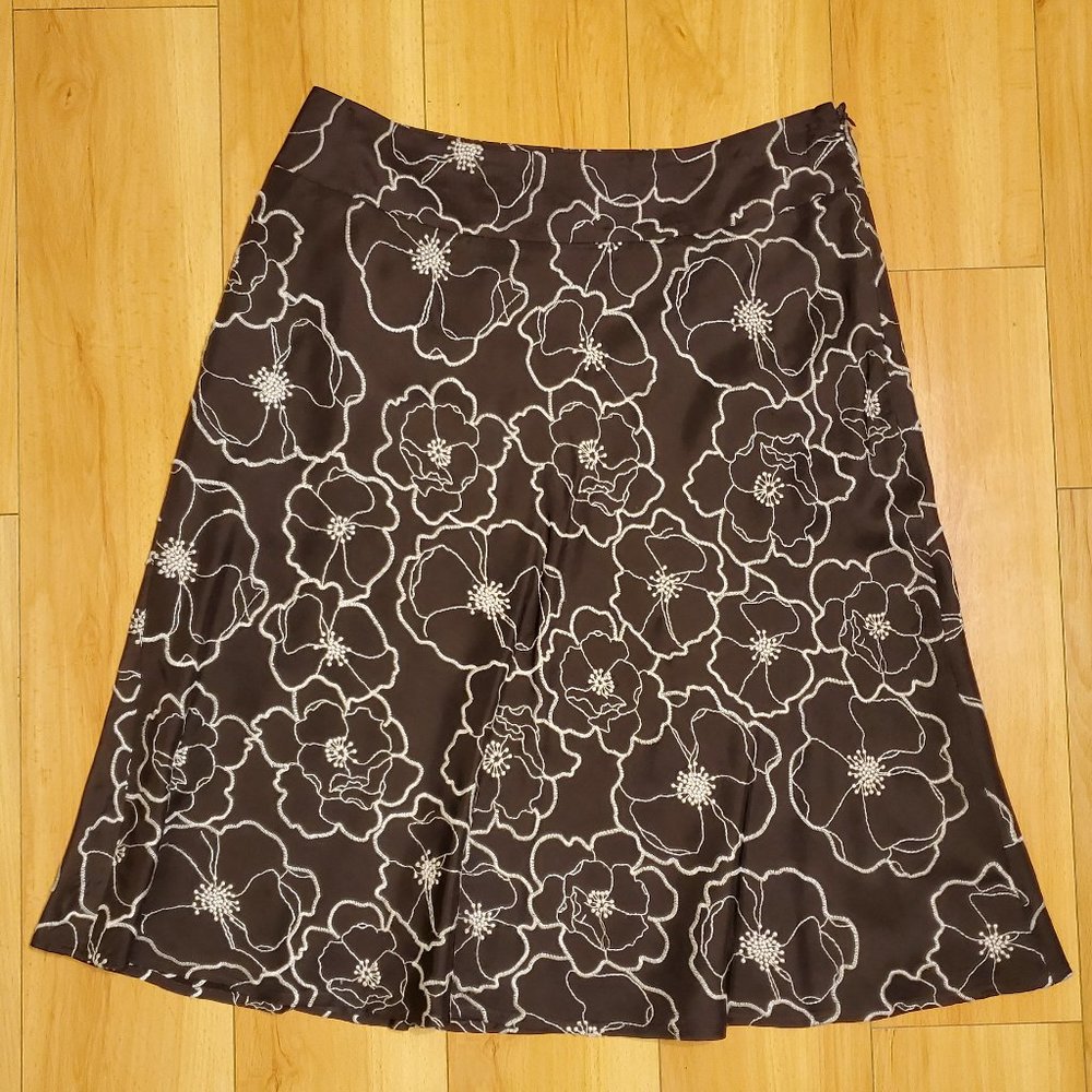 ANN TAYLOR Brown Skirt - 6 (PRE-OWNED)